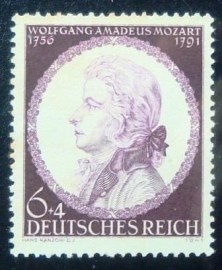 Selo postal da Alemanha Reich de 1941 Mozart