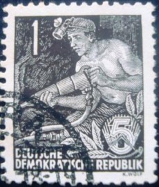 Selo postal da Alemanha de 1953 de Coal hewer