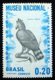 Selo postal do Brasil de 1968 Museu Nacional - 598 N