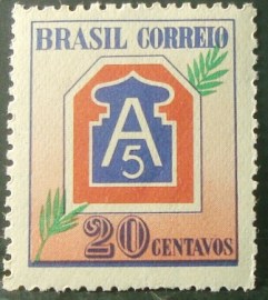 Selo postal do Brasil de 1945 V Exército M