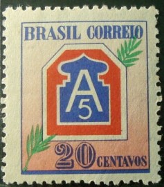 Selo postal do Brasil de 1945 V Exército 206 N