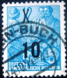 Selo postal da Alemanha de 1954 Definitives overprinted 10