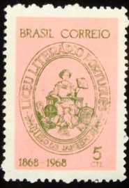Selo postal do Brasil de 1968 Liceu Literário