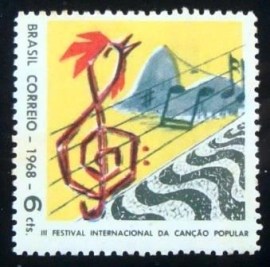 Selo postal do Brasil de 1968 Festival da Canção