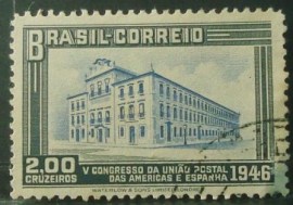Selo postal Comemorativo do Brasil de 1946 - C 218 U