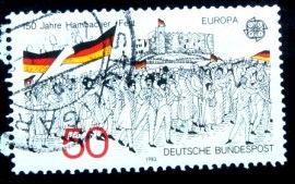 Selo postal da Alemanha de 1982 Procession to Hambach Castle