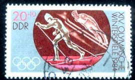 Selo postal da Alemanha Oriental de 1983 Nordic Combined
