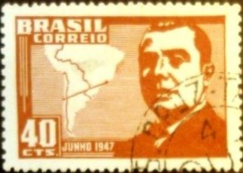 Selo postal comemorativo do Brasil de 1947 - C 228 U