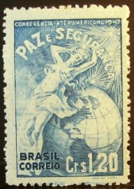 Selo postal comemorativo do Brasil de 1947 - C 229 U