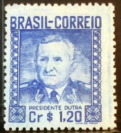 Selo postal do Brasil de 1947 Gaspar Dutra 1,20