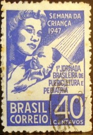 Selo postal comemorativo do Brasil de 1947 - C 234 U