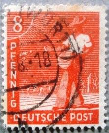 Selo postal da Alemanha de 1948 - DD 168 U