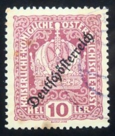 Selo postal da Áustria de 1920 Emperors crown Overprint 10