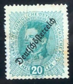 Selo postal da Áustria de 1918 Emperor Karl I Overprint