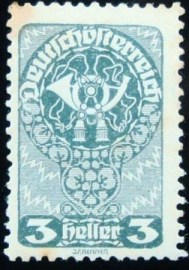 Selo postal da Áustria de 1922 Posthorn 3