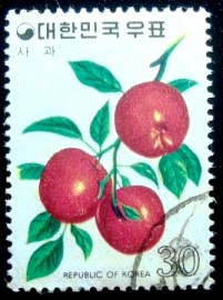 Selo postal da Coréia do Sul de 1974 Strawberries