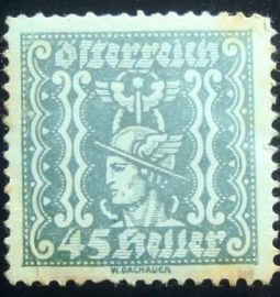 Selo postal da Áustria de 1921 Mercury 45 P