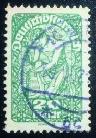 Selo postal da Áustria de 1920 Allegory 20 y