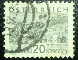 Selo postal da Áustria de 1932 Dürnstein small format