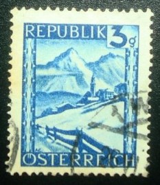 Selo postal da Áustria de 1945 Lermoos