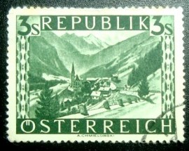 Selo postal da Áustria de 1946 Heiligenblut