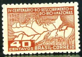 Selo postal de 1943 Rio Amazonas - C 178 N