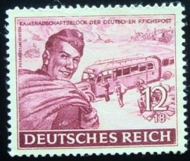 Selo postal da Alemanha Reich de 1944 Field post office clerk