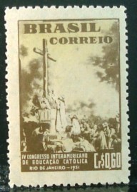 Selo postal de 1951 Congresso Educação Católica - C 267 M