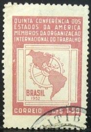 Selo postal comemorativo do Brasil de 1952 - C 276 U