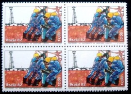 Quadra de selos do Brasil de 1982 Monteiro Lobato M