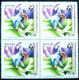 Quadra de selos postais do Brasil de 1982 Defesa do Goleiro