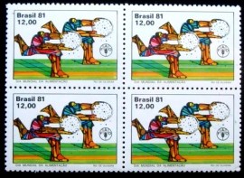 Quadra de selos do Brasil de 1981 Dia da Alimentação