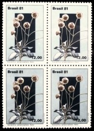 Quadra de selos do Brasil de 1981 Eremanthus