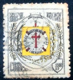 Selo postal comemortivo Brasil 1924 C-18 U SFA