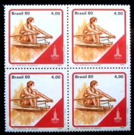 Quadra de selos postais do Brasil de 1978 Remo