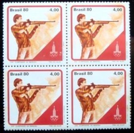 Quadra de selos postais do Brasil de 1978 Tiro ao alvo