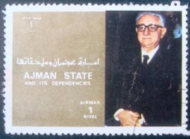 Selo postal de Ajman de 1973 Heads of State of the countries of the EU