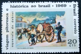 Selo Postal Comemorativo do Brasil de 1969 - C 654 N