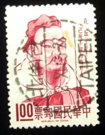 Selo postal de Taiwan de 1965 Confucius