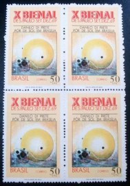 Quadra de selos postais do Brasil de 1969 Pôr de Sol em Brasília