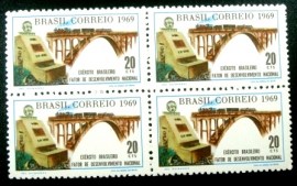 Quadra de selos postais do Brasil de 1969 Exército Brasileiro 20