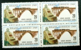 Quadra de selos postais do Brasil de 1969 Exército Brasileiro 20