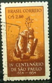 Selo postal comemorativo do Brasil de 1953 - C 293 U