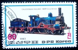 Selo postal da Coréia do Norte de 1983 Caledonian Railway