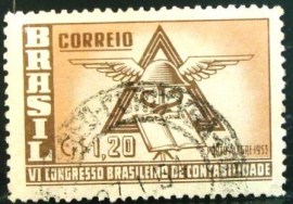 Selo postal comemorativo do Brasil de 1953 - C 296 U