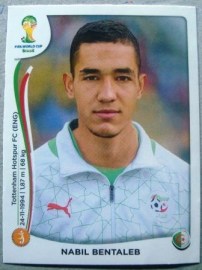 Figurinha 598 X  - Nabil Bentaleb meio campista da seleção da Argélia