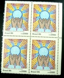 Quadra de selos postais do Brasil de 1985 XI Congresso Eucarístico