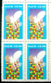 Quadra postal do Brasil de 1985 Aniversário da ONU