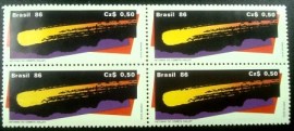 Quadra de selos do Brasil de 1986 Cometa Halley