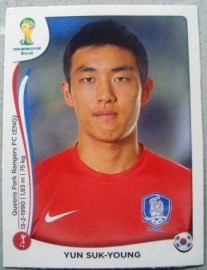 Figurinha 628 X  - Yun Suk-young zagueiro da Seleção da Coréia